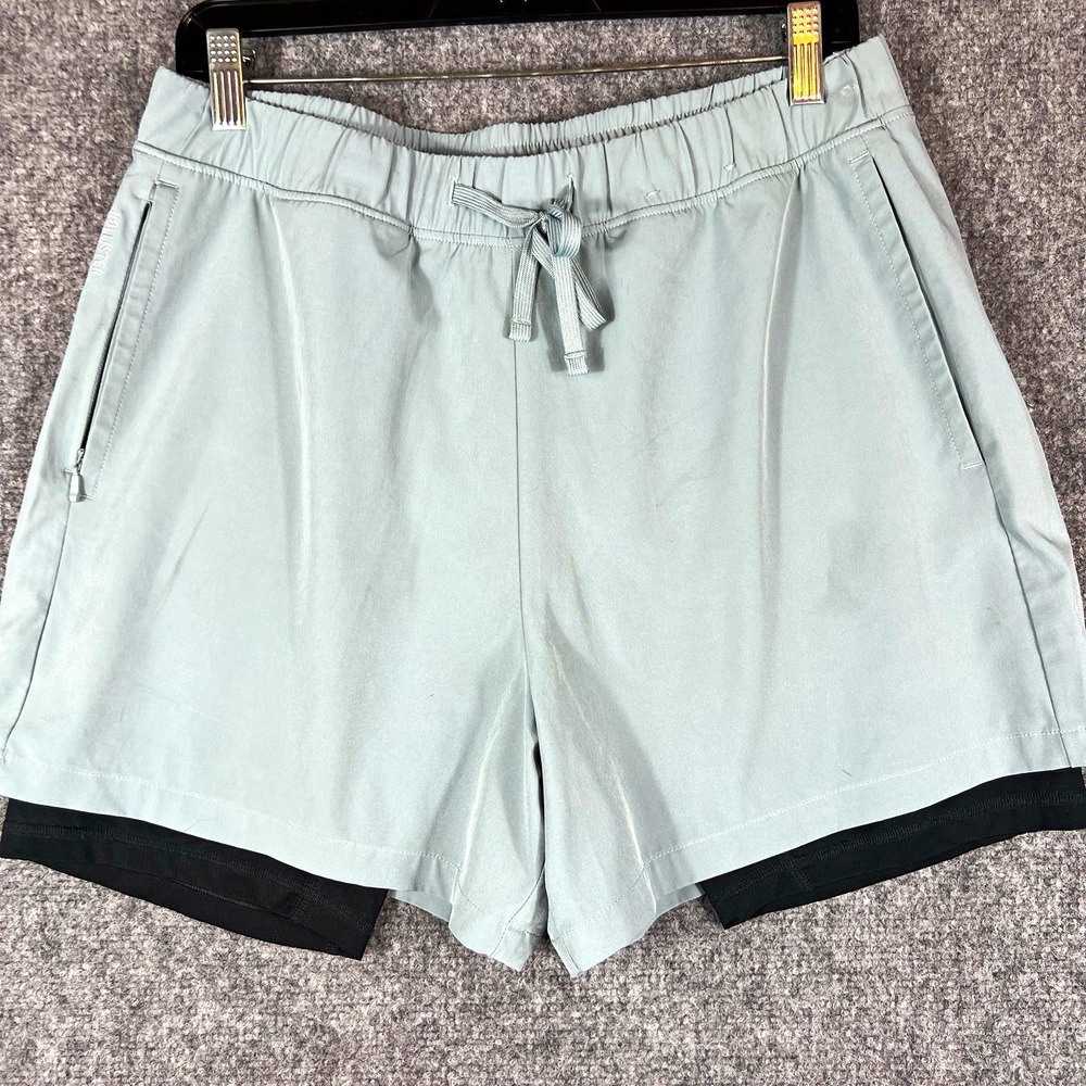 Hollister Men's Athletic Shorts M 32 Gray Black Lined Drawstring Pockets 4"